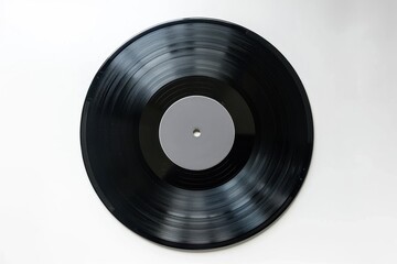 Obraz premium Black vinyl record, top view.