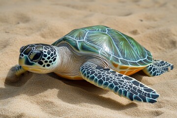 Green Sea Turtle of the Red Sea with generative ai