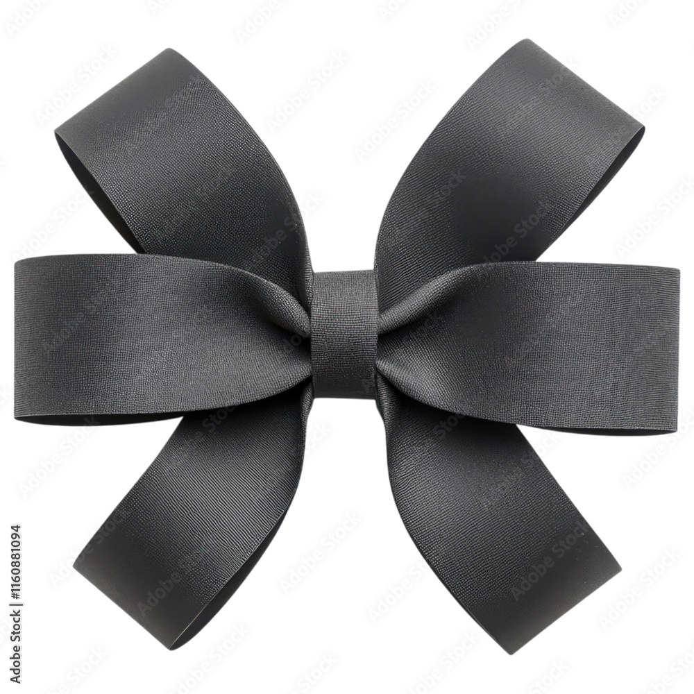 Wall mural sleek black matte gift bow with modern design for elegant wrapping