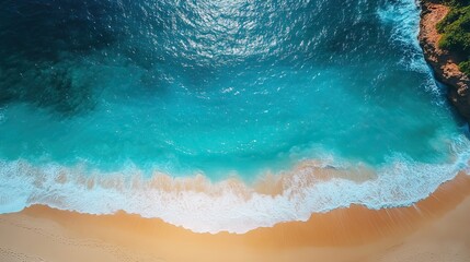 Swimming vacation on a beach with sunshine and blue ocean waves, perfect for a dream holiday