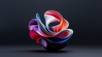 Vibrant Fluid 3D Design with Smooth Gradient Transitioning Colors