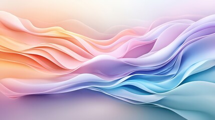 Fototapeta premium Abstract Wave Design with Pastel Gradients and Soft Curves