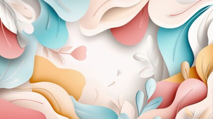Modern Artistic Design with Soft Pastel Tones and Abstract Shapes