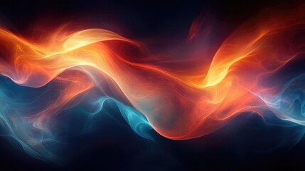 Fototapeta premium Fluid lines of vibrant colors create mesmerizing dance of light