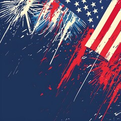 4th july usa -independence day with American flag party background