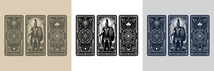 unique spartan playing card tattoo design
