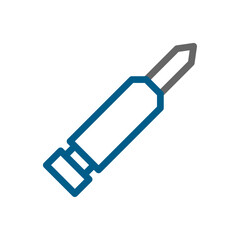 Screwdriver bit icon. Concept of repair, maintenance, and construction.