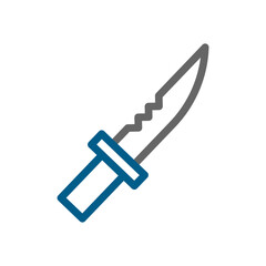 Serrated knife icon. Concept of cooking, kitchen, and cutlery.