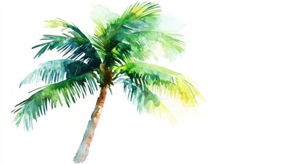 Obraz premium Stunning Watercolor Palm Tree Illustration - Tropical Paradise Art