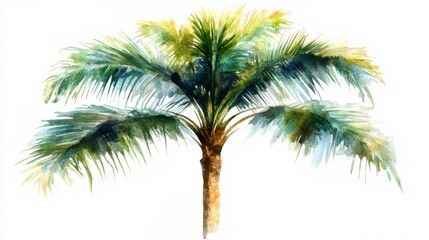 Fototapeta premium Watercolor Palm Tree Illustration - Tropical Paradise Art