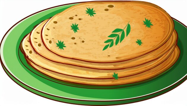 Kerala parotta, popularly known as paratha or porotta. Generated image