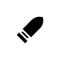 Single bullet silhouette. Concept of war, crime, and danger.