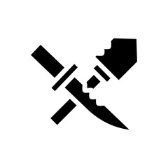 Crossed Knife and Spatula Icon. Concept of Cooking and Food Preparation.