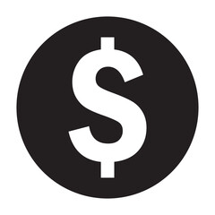 Dollar icon, dollar coin. Black Line USD Dollar money currency icon clipart in vector USA money for business, finance, web site interface, infographic decoration elements vector illustration.