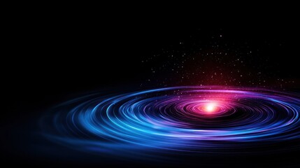 Abstract cosmic swirl with vibrant colors and glowing center.