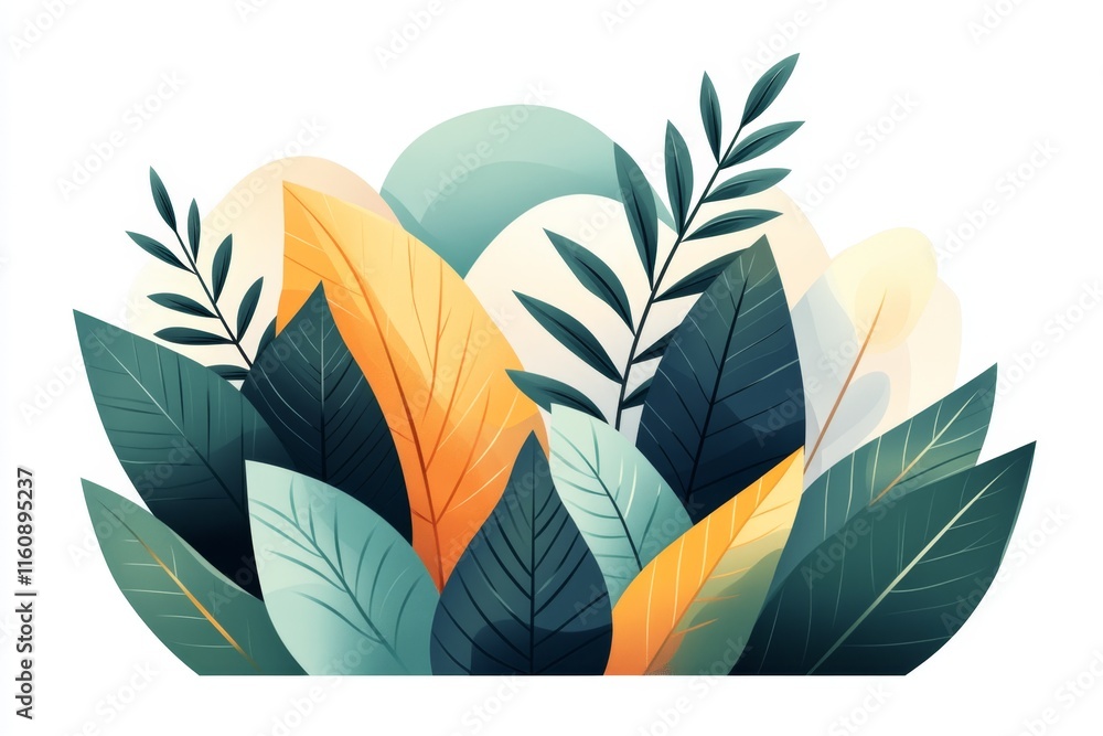 Aufkleber A clean depiction of a tree sprouting new leaves, with simple lines and soft gradients
