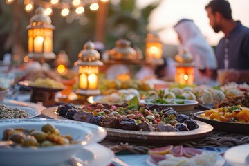 A Lavish Arabian Nights Feast Under the Stars: Delicious Middle Eastern Cuisine at a Sunset Gathering