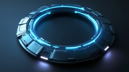Naklejka premium Futuristic Glowing Ring Technology Design