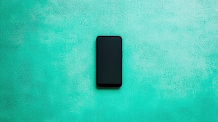Modern Smartphone on Textured Turquoise Background with Shadows
