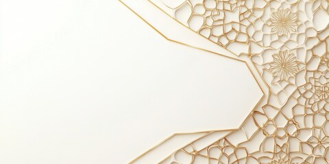 Elegant Golden Islamic Geometric Pattern Design Background for Invitation Card or Festive Decoration