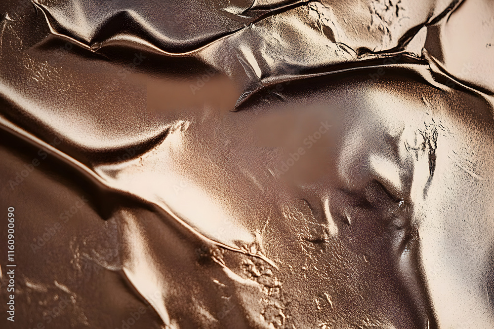 Poster a close-up abstract of a metallic surface with soft, warm tones, creating a tactile texture. this im