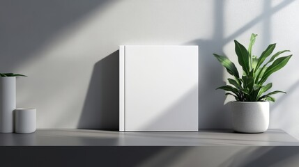Fototapeta premium Minimalist Home Decor with Plant and Book