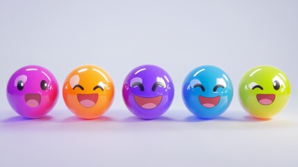 Colorful Happy Faces: Celebration of Joyful Expressions