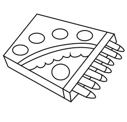 Cute cartoon hand drawn vector crayons coloring page.