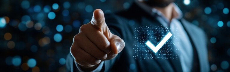 Businessman Using a Checklist for Quality Assessment