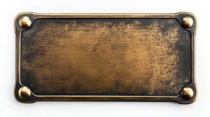 Vintage Aged Bronze Metal Plaque - Timeless Design