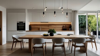 elegant contemporary kitchen room interior .3drender