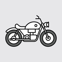 Fototapeta premium Motorcycle Side View Icon Detailed Vector Illustration.