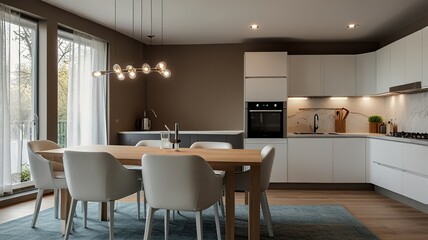 elegant contemporary kitchen room interior .3drender