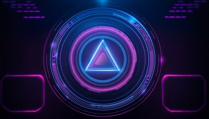 Neon Triangle HUD Interface 