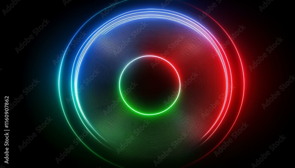Poster abstract neon circle: a mesmerizing abstract composition of vibrant neon circles, creating a captiva