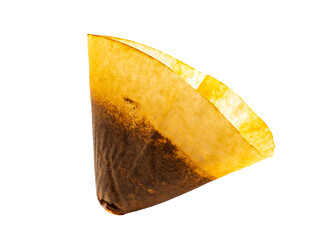 old used coffee filter isolated on transparent background