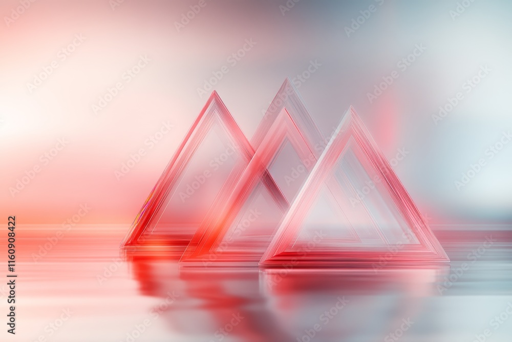 Aufkleber A minimalist design of an impossible triangle, drawn with clean, bold lines and soft gradients