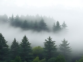 A winter landscape of fog in nature with coolness