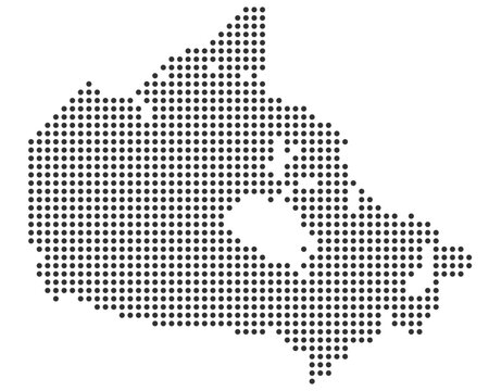Dotted Canada map, black dot map of Canada vector illustration