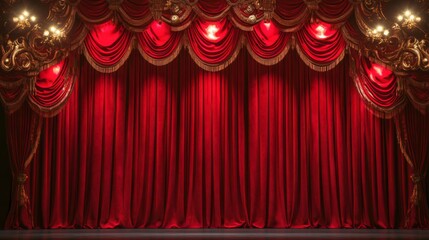 Majestic Red Theater Curtains - A Grand Stage Backdrop