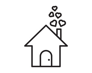 The Love Home icon combines a heart and house symbol, representing warmth, affection, and comfort