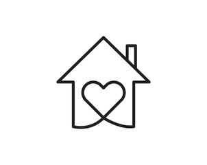 The Love Home icon combines a heart and house symbol, representing warmth, affection, and comfort