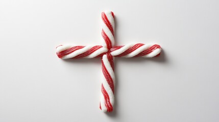 Candy cane crosswise isolated on white background
