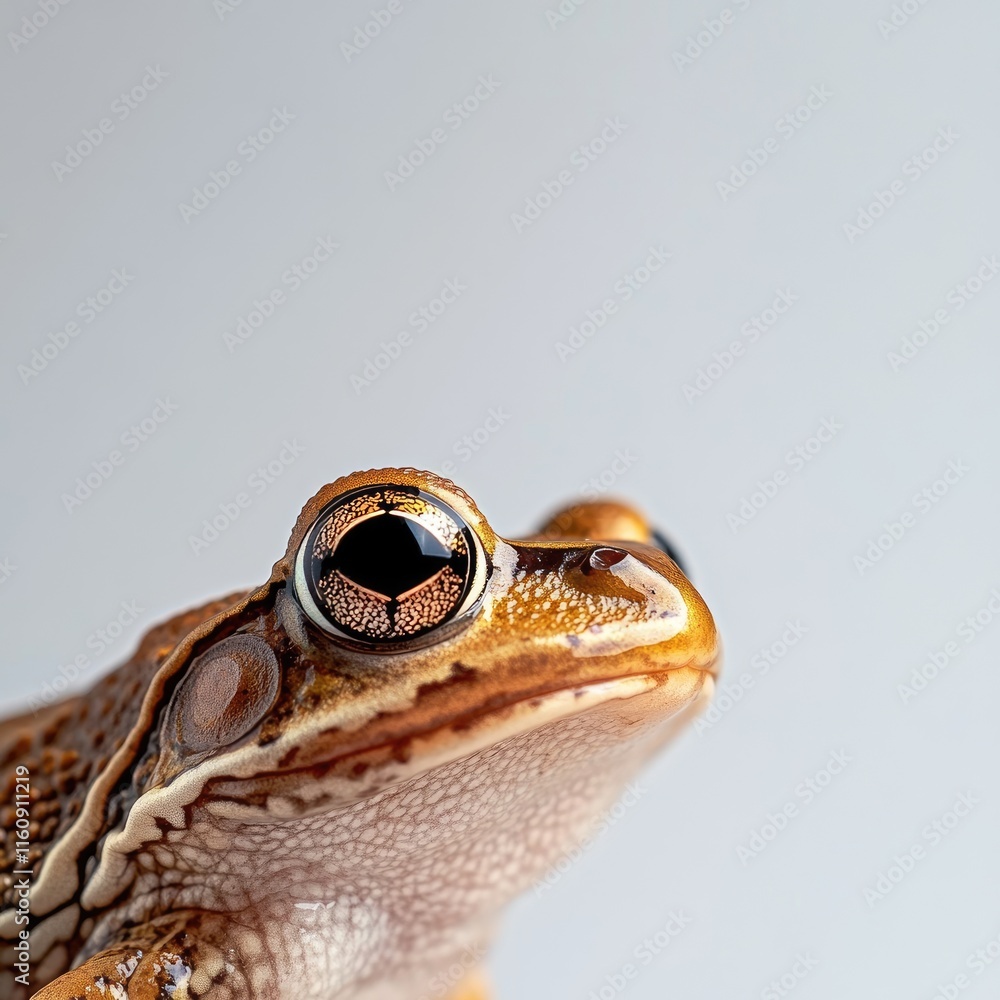 Poster close-up of colorful frog with intricate patterns and unique eye detail highlighting nature's intric