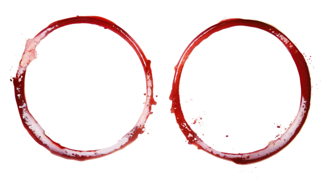 red watercolor stain ring isolated on white background PNG.AI GENERATED