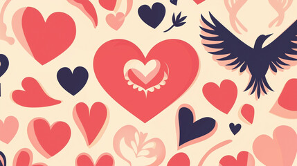Valentine-Themed Icon Set – Hearts, Roses, Wine, Flowers, and Sweets