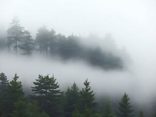 A winter landscape of fog in nature with coolness