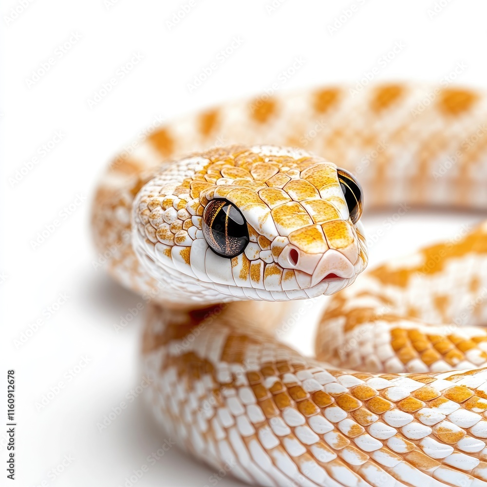 Poster captivating close-up of a stunning desert sand boa with unique patterns and textures on its scales, 