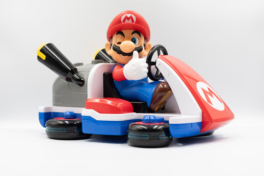 Nakhon Si Thammarat, Thailand - December 27, 2024 - Mario Kart is a series of kart racing games based on the Mario franchise developed and published by Nintendo. 