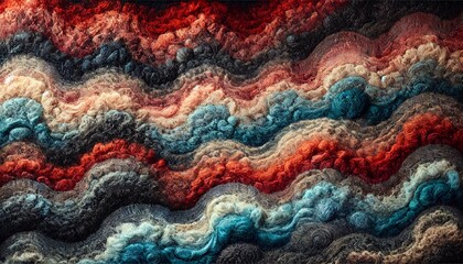 Abstract textured waves in warm hues